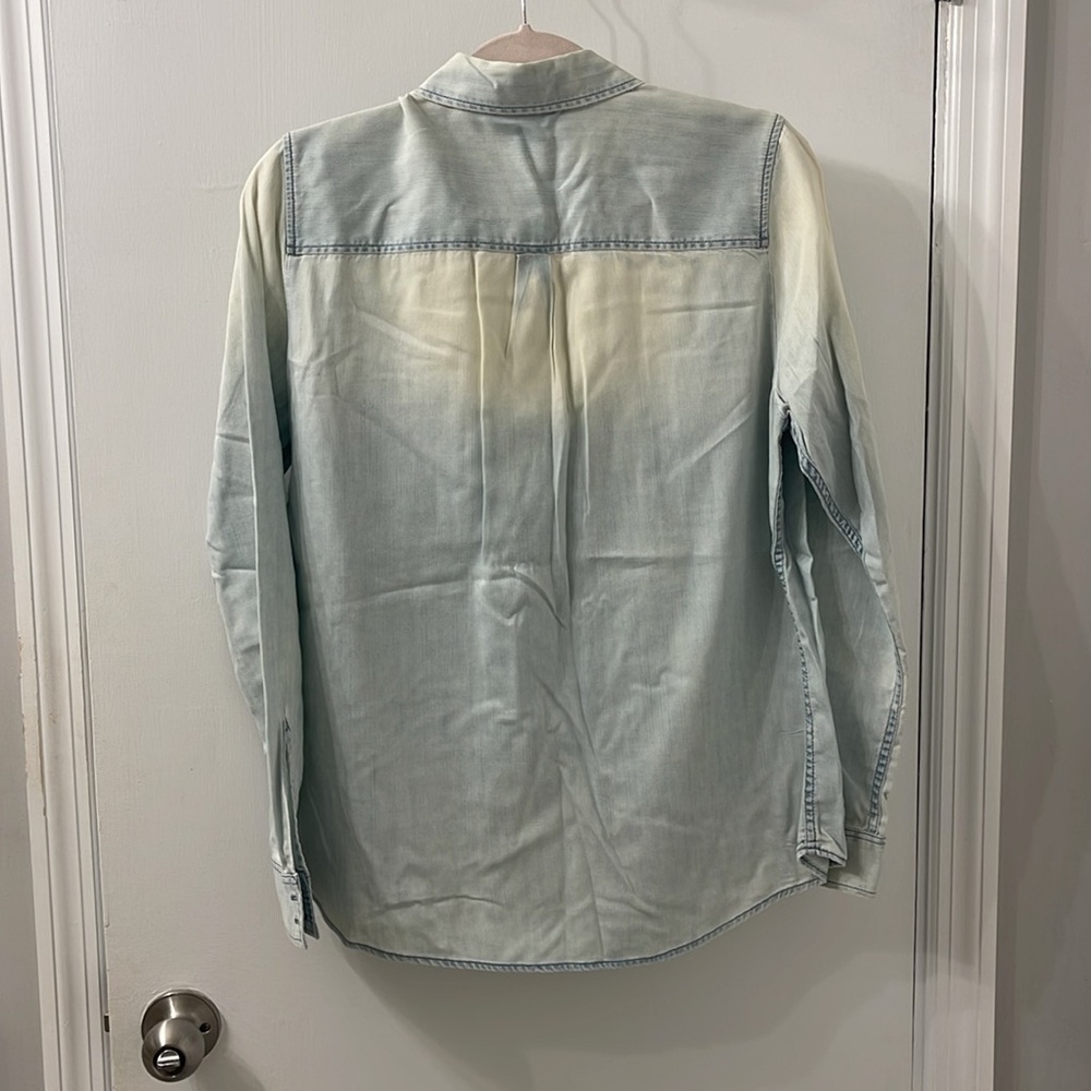 Express Long Sleeve Button Up Chambray Shirt. - image 2